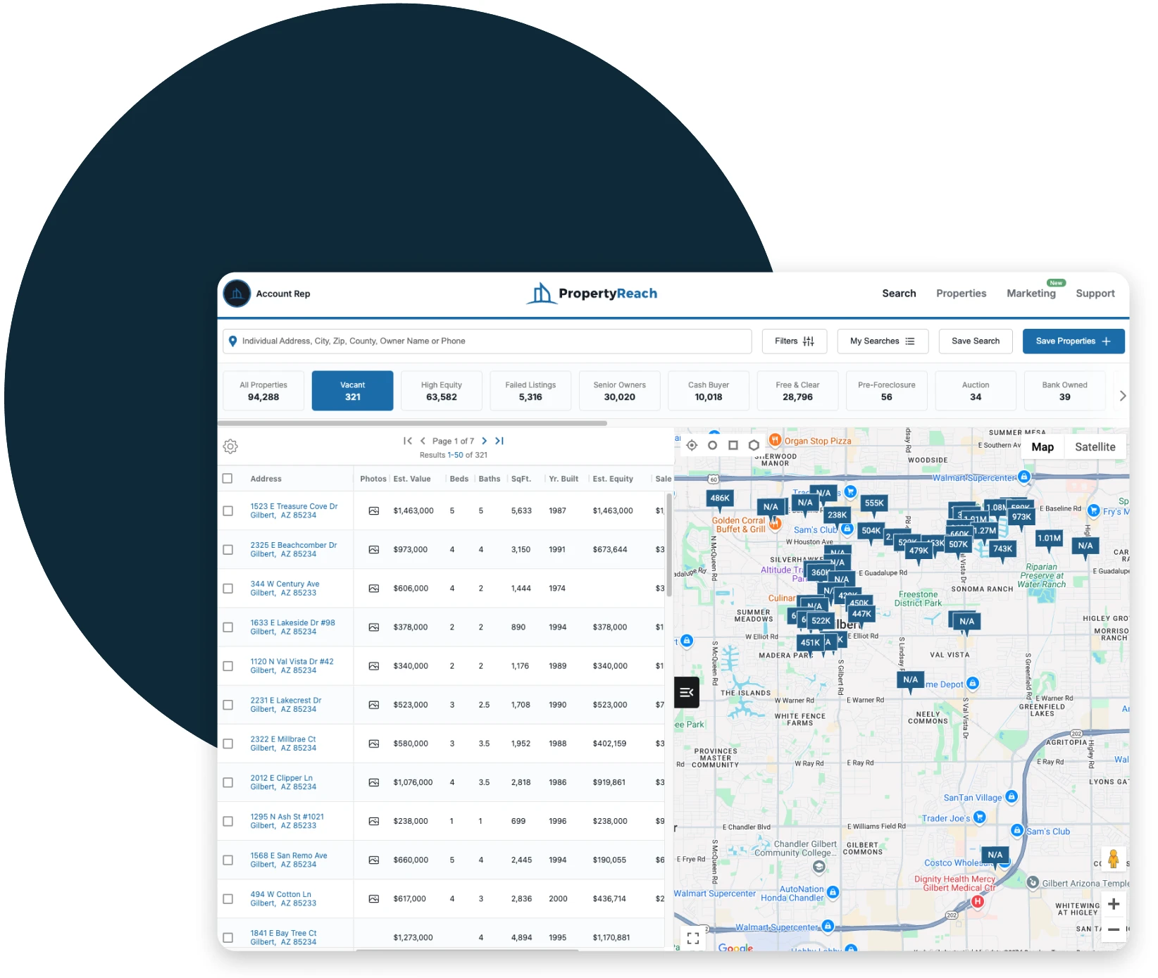 Instantly access the most sought-after lead types in real estate investing.
